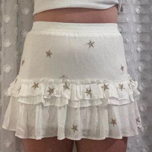 Med White and Gold Star Skirt